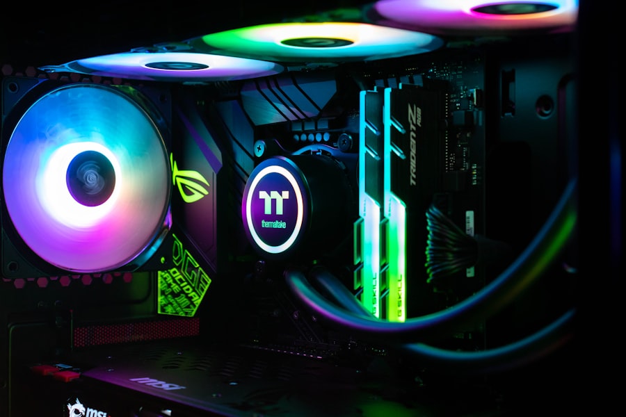 Inside an assembled PC build