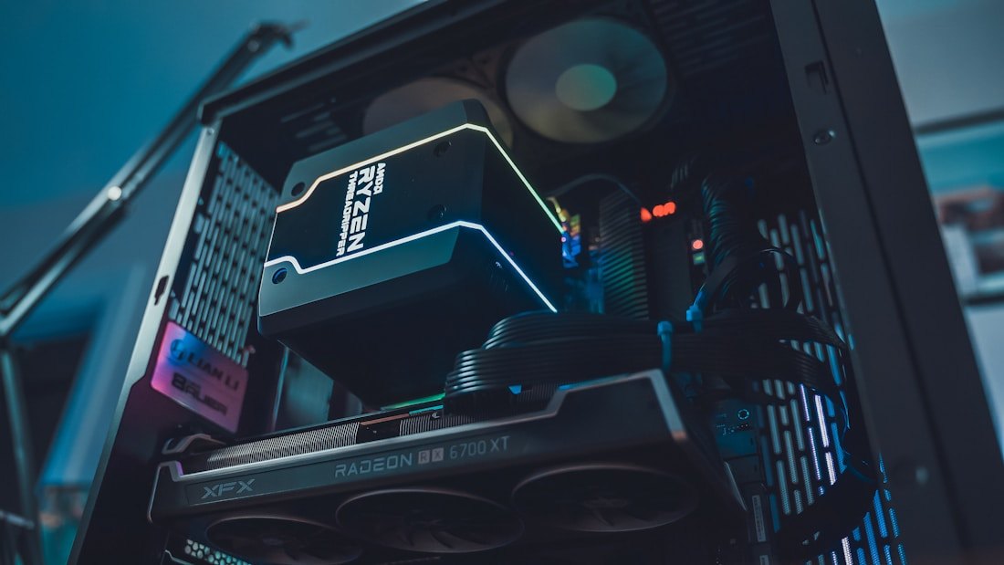 Inside a custom PC build